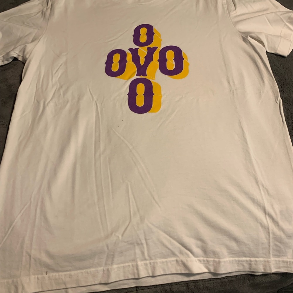 OVO White and Purple Short Sleeve Tee
